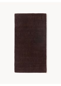 Ręcznie tuftowany dywan z wełny Merima Brązowy Tkanina, Wełna S 80 x D 150 cm (Rozmiar XS) | Westwing Collection