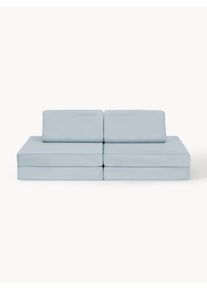 Funzy Kids' Handmade Modular Velvet Play Sofa Mila Blue Velvet B 130 x D 65 cm