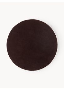Okrągły ręcznie tkany dywan z wełny Zayne Brązowy Wełna Ø 120 cm (Rozmiar S) | Westwing Collection