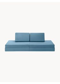 Funzy Kids' Handmade Modular Velvet Play Sofa Mila Turquoise Velvet B 168 x D 84 cm