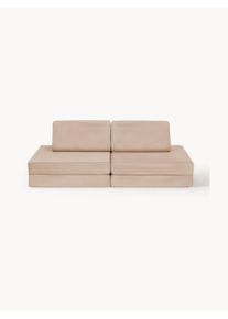 Funzy Kids' Handmade Modular Velvet Play Sofa Mila Beige Velvet B 130 x D 65 cm