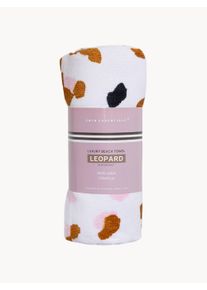 Swim Essentials Ręcznik plażowy z bawełny dla dzieci Kahki Leopard Beżowy S 65 x D 135 cm