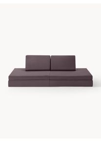 Funzy Kids' Handmade Modular Velvet Play Sofa Mila Purple Synthetic fibre, Plastic, Velvet, Fabric B 168 x D 84 cm
