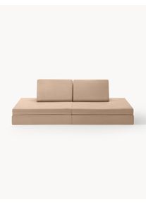 Funzy Kids' Handmade Modular Velvet Play Sofa Mila Beige Velvet B 168 x D 84 cm