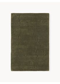 Ręcznie tuftowany dywan z wełny Merima Zielony Tkanina, Wełna S 120 x D 180 cm (Rozmiar S) | Westwing Collection