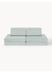 Funzy Kids' Handmade Modular Velvet Play Sofa Mila Green Velvet B 130 x D 65 cm