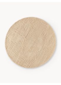 Okrągły ręcznie tuftowany dywan z wełny Merima Beżowy Tkanina, Wełna &Oslash; 150 cm (Rozmiar M) | Westwing Collection