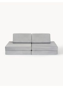 Funzy Kids' Handmade Modular Velvet Play Sofa Mila Grey Synthetic fibre, Plastic, Velvet, Fabric B 130 x D 65 cm