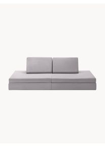 Funzy Kids' Handmade Modular Velvet Play Sofa Mila Grey Synthetic fibre, Plastic, Velvet, Fabric B 168 x D 84 cm