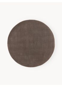 Okrągły ręcznie tkany dywan z wełny Zayne Beżowy Wełna Ø 120 cm (Rozmiar S) | Westwing Collection