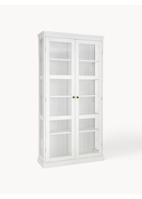 Ellos Home Vitrina Wilma Dorado, Transparente, Blanco Vidrio, Madera, Metal An 98 x Al 193 cm
