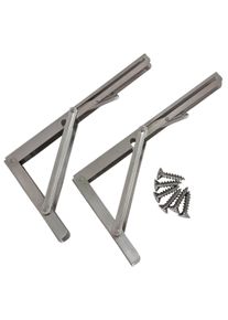 Siso 1 coppia di mensole pieghevoli 60 KG CAMPER 300x170 mm acciaio inox opaco
