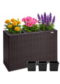 Casaria Polyrattan Bloempot Bruin 83x30,5x60cm