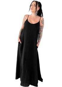 Foxblood - Afterlife Maxi Black - Sukienka - czarny - L - 65% poliester, 35% bawełna,Bawełna