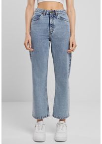 Urban Classics - Ladies Cropped Straight Leg Denim Tinted Lightblue Washed - Vaqueros - azul - W31 - 100% algodón,Mezclilla