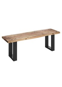 Ambia Garden Gartenbank , Schwarz, Akaziefarben , Holz, Metall , Akazie , massiv , 160x45x40 cm , FSC , Gartenmöbel, Gartenbänke, Gartenbänke