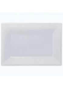 Amscan 3 assiettes de service Crystal Clear 33x23cm