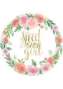 Amscan 8 assiettes Sweet Baby Girl 18cm