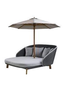 Classic Parasol Sonnenschirm Cane-Line bas pour Peacock daybed H 229 x Ø 240 cm