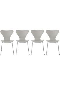 Sept / Série Chaise 3107 Frêne Set de 4 pièces Fritz Hansen Nine grey
