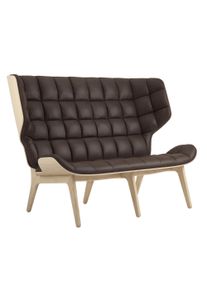 Mammoth Sofa Cuir couverture Norr11 Chêne naturel Dunes Cuir Brun foncé
