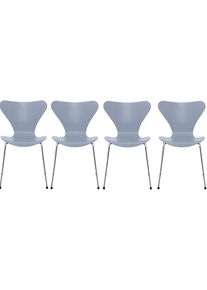 Sept / Série Chaise 3107 Frêne Set de 4 pièces Fritz Hansen Lavender blue