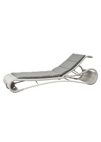 Escape Bain de soleil blanc-gris incl. coussin en gris Cane-Line
