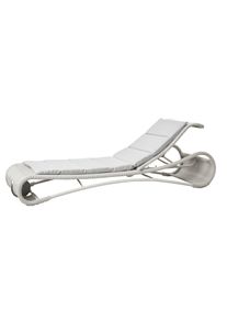 Escape Bain de soleil blanc-gris incl. coussin en gris clair Cane-Line