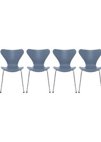 Sept / Série Chaise 3107 Frêne Set de 4 pièces Fritz Hansen Dusk blue