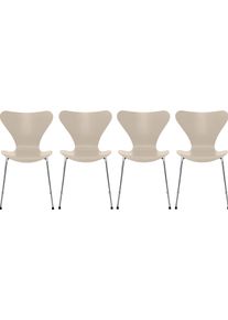 Sept / Série Chaise 3107 Frêne Set de 4 pièces Fritz Hansen Light blue