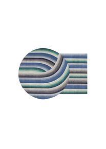 Round Mirage Tapis bleu GAN