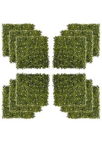 Outsunny 12PCS Artificial Boxwood Wall Panels 50cm x 50cm Grass Privacy Fence Screen Faux Hedge Greenery Backdrop Encrypted Milan Grass | Aosom Ireland