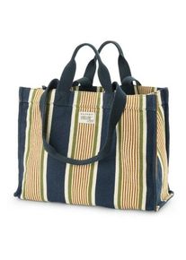 Moismont Damen-Shopper N° 46 Blockstreifen, navy-ocker
