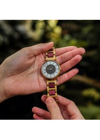 Holzkern; Horloges gemaakt van hout Bishop (Purperhart/Marmer), Dames, Natuurlijk hout