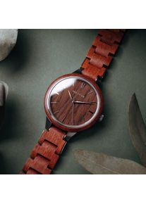 Holzkern; Orologio di legno Diocletian (Padouk/Padouk), Uomo e Donna, Legno naturale