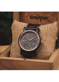 Houten horloge Salt Desert, pegmatiet wijzerplaat en wengé