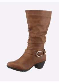 Andrea Conti Dames laarzen in cognac ,maat 37, Witt, 100% Imitatieleer