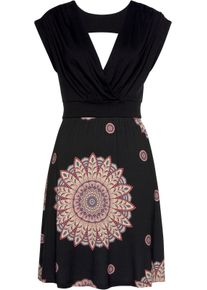 Beach Time Damen Sommerkleid in schwarz-bedruckt ,Größe 38, Witt, 95% Viskose, 5% Elasthan