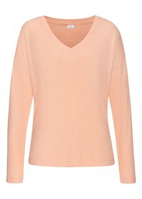 s.Oliver Damen Pyjamaoberteil in orange-meliert ,Größe 32/34, Witt, 92% Modal, 8% Elasthan