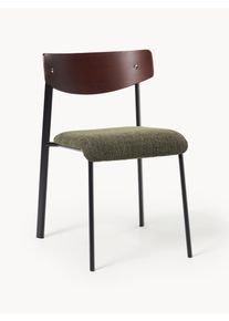 Silla tapizada de madera de roble Nadia Marrón Madera maciza, Madera An 52 x F 56 cm | Westwing Collection