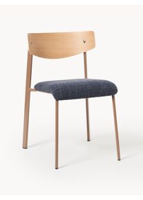 Silla tapizada de madera de roble Nadia Beige Madera maciza, Madera An 52 x F 56 cm | Westwing Collection