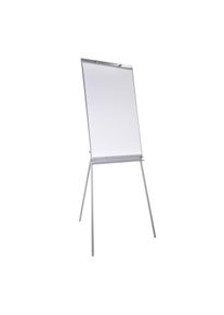 1 Flip chart with whiteboard, tripod, plastic|aluminium, white|grey