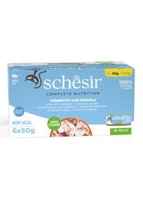 6x50g Thon avec loup de mer Schesir Complete Nutrition en gel&eacute;e Nourriture humide pour chat