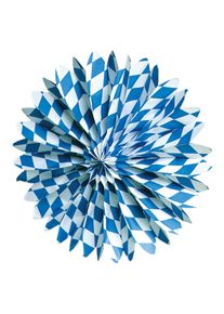 Amscan Eventail bavarois bleu et blanc 50 cm