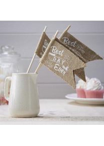 Ginger Ray 10 choix de fête en jute du meilleur jour de rêve vintage