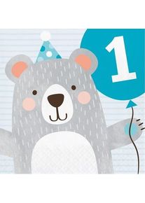 16 serviettes de table ours 33cm