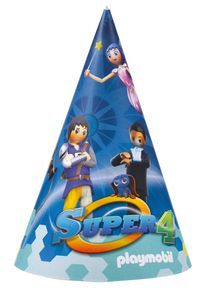 Amscan Playmobil Super 4 party hat 8 pezzi (10er Multipack)