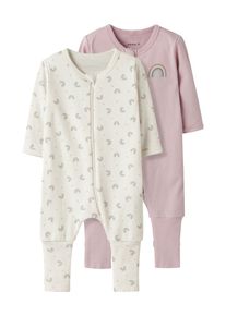 name it Pijama, Niñas, azul / altrosa / blanco lana, talla 80