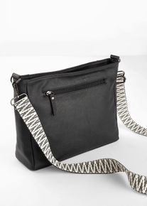 bonprix Mujer, Bolso bandolera con correa intercambiable, negro, 0
