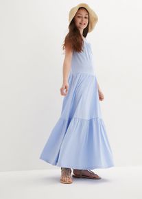 bonprix Maxi dzsörzé ruha lányoknak, tiszta bio-pamutból, kék, 164/170